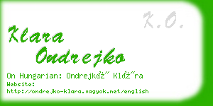 klara ondrejko business card